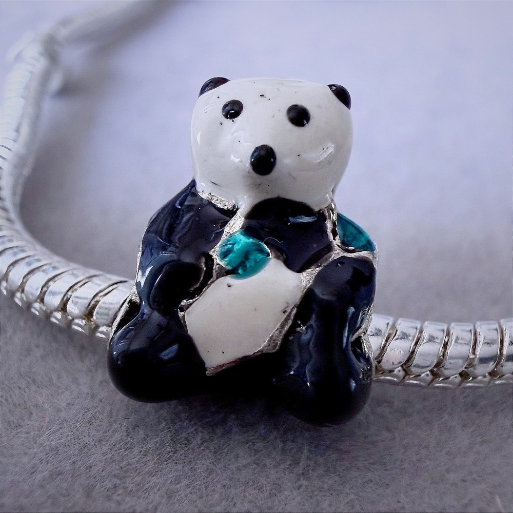 Panda Bear Animal Enamel Bead Charm fits PANDORA